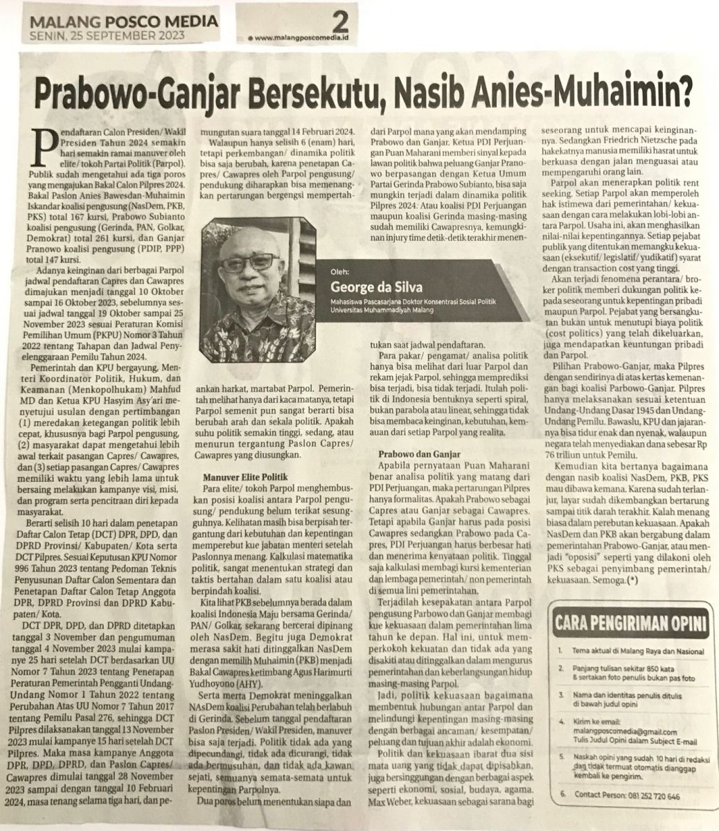 Prabowo-Ganjar Bersekutu, Nasib Anies-Muhaimin?